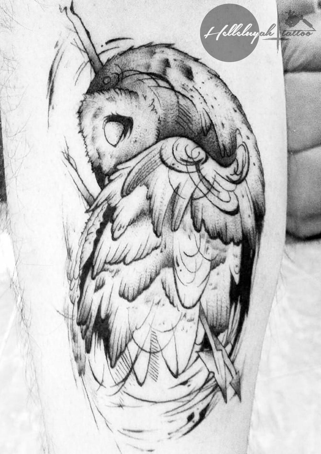 Owl Sketch tattoo by HelleluyahTATTOO on DeviantArt