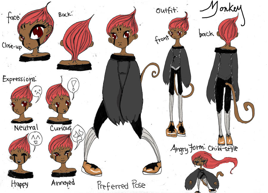 Monkey Reference Sheet by Aix3la on DeviantArt