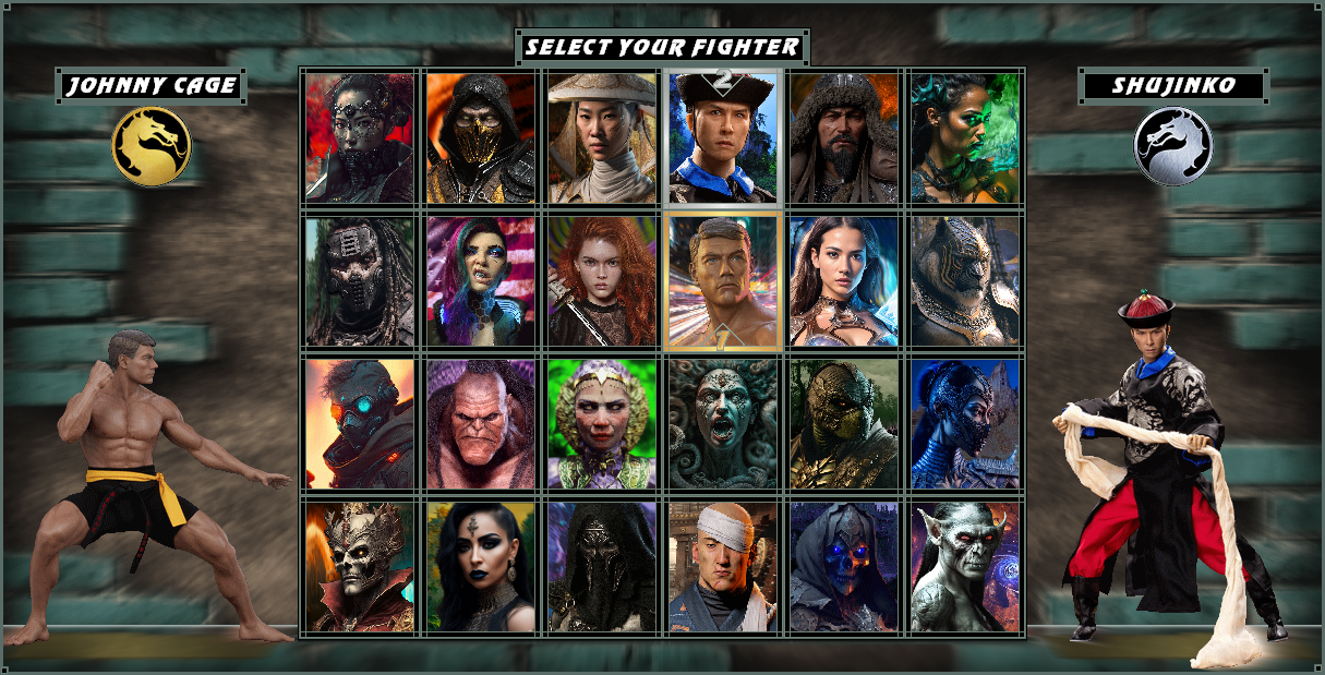 A roster I made for hypothetical Street Fighter vs Mortal Kombat