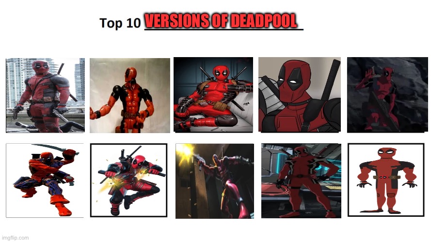 My Top 10 Versions of Deadpool by Crystalias on DeviantArt