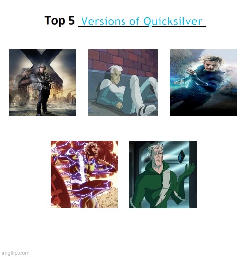 My Top 5 Versions of Quicksilver by Crystalias on DeviantArt