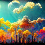Colorful Solarpunk Cityscape