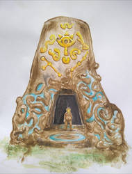 Breath of the Wild Shrine watercolor