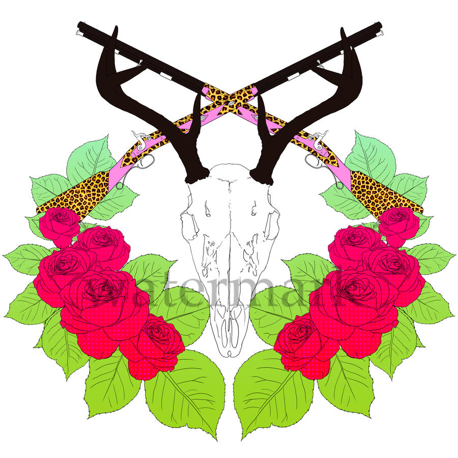 deer skull design 2