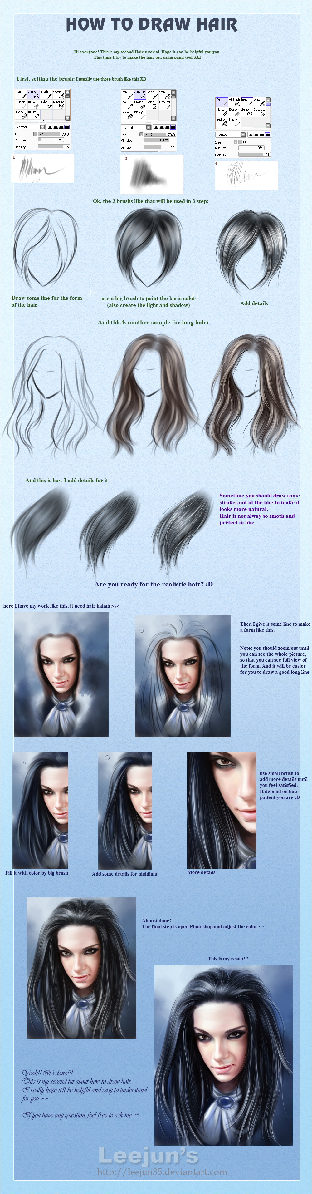 How To Draw Hair By Leejun35 On Deviantart