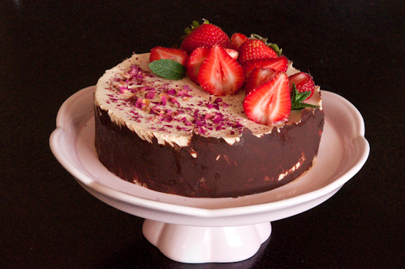 Girly rose infused mousse cake