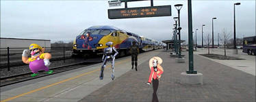 Wario Dies by trying to get a penny from the track