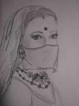 Bollywood Woman Sketch