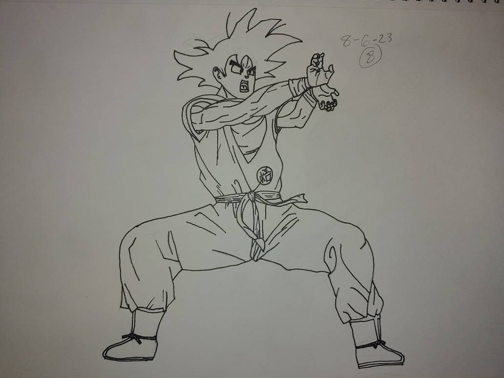 Goku ultra instinct cartoonized (fast drawing 6h) by Metal-Inu on DeviantArt
