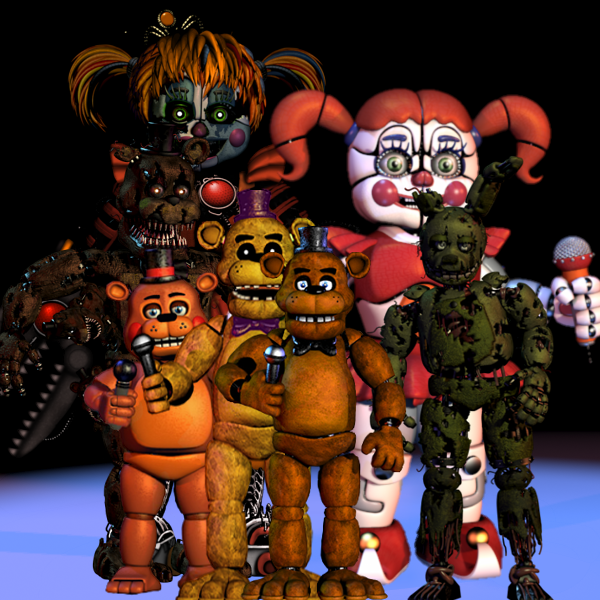 FNaF Size Comparison. Five Nights at Freddy's Characters Height Comparison  