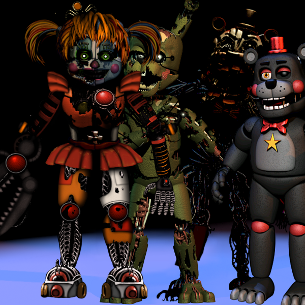 FNaF 6 - All animatronics (2) by LUVUS-7 on DeviantArt