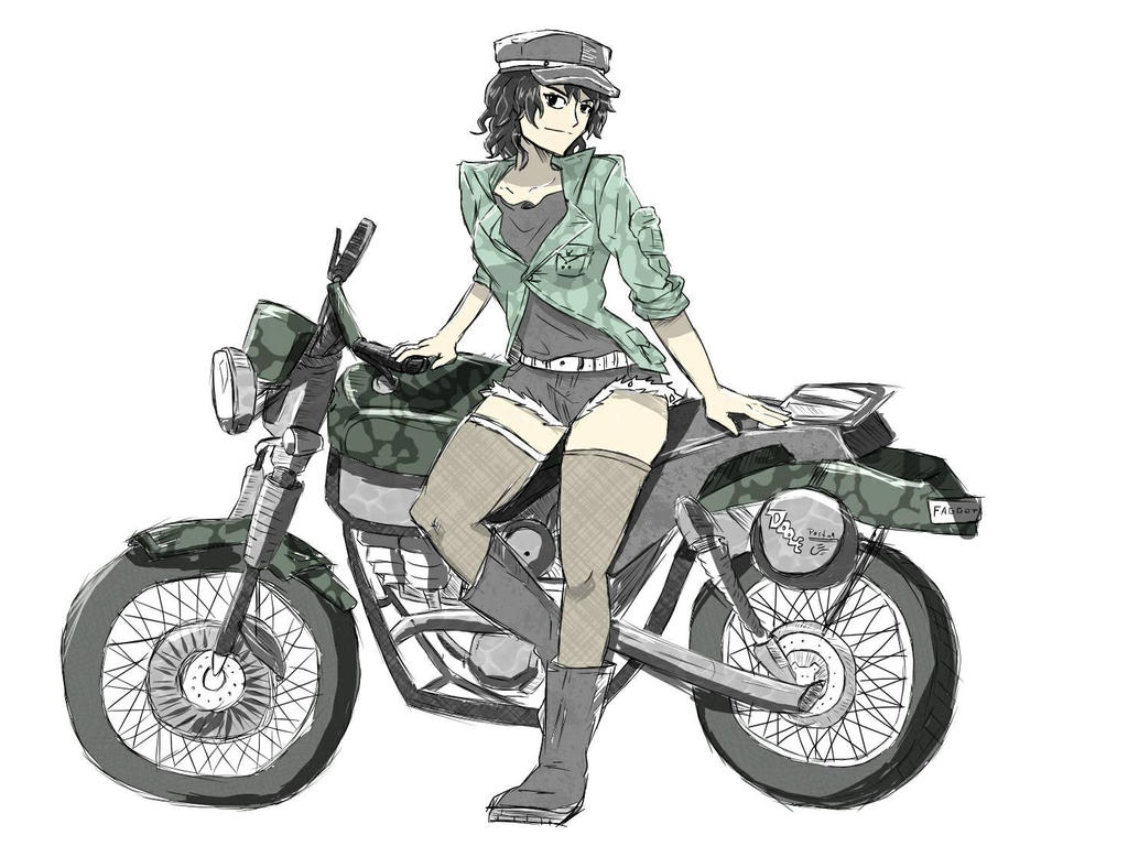 Motorcycle Racer Oc Oc girl with Motorcycle IN COLOR!! by Yamatakyubi on DeviantArt