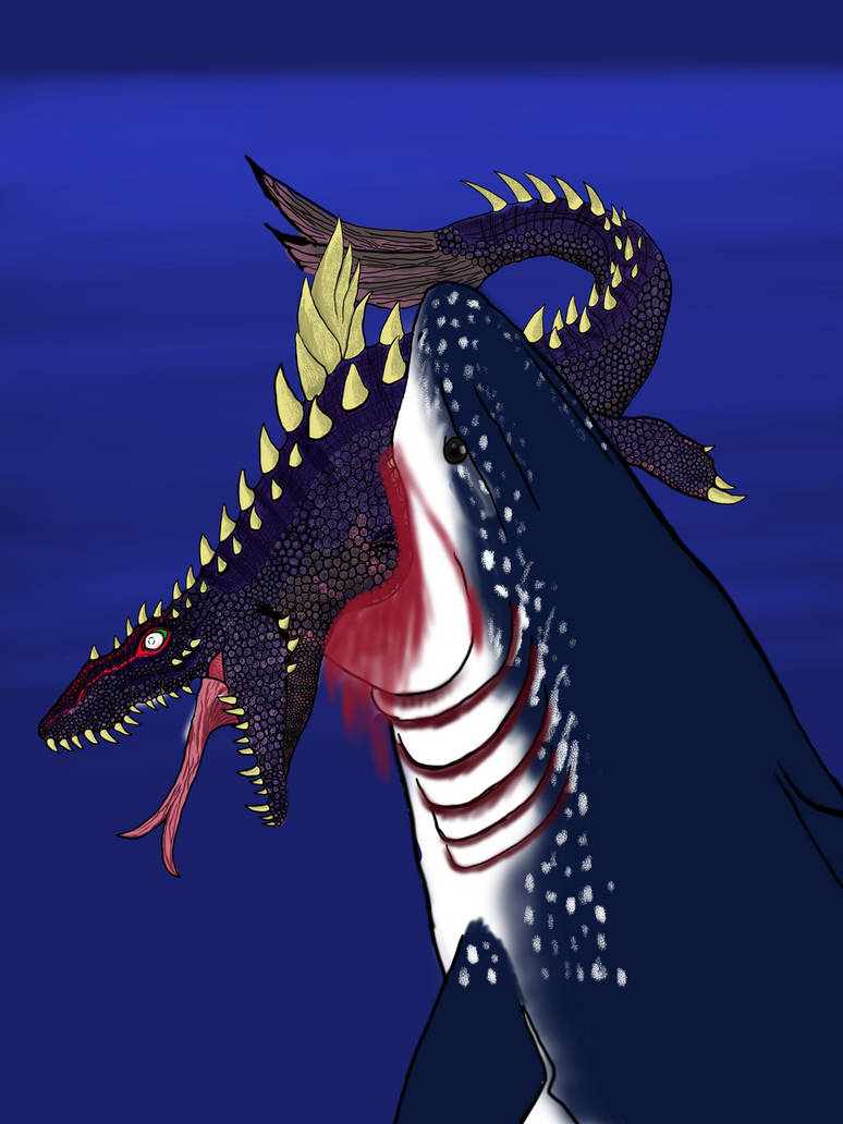 REMASTER Megalodon vs dinoshark by Metalkiryu117 on DeviantArt