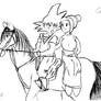 goku and chi-chi horse riding