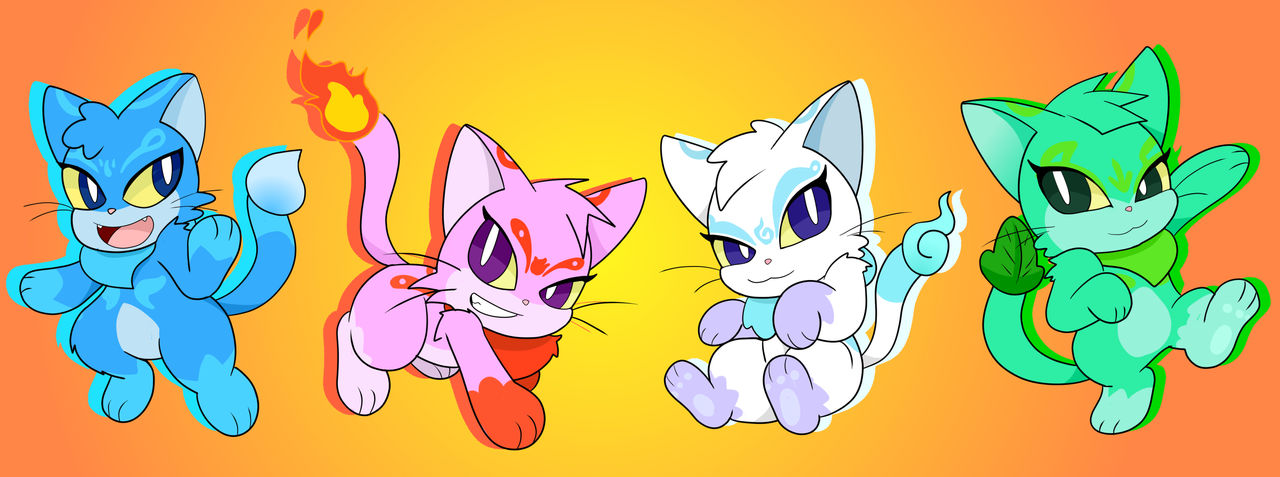 Elemental Cats by TheWorldSeeker826 on DeviantArt