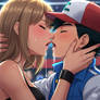 Taylor Swift and Ash Ketchum sloppy kissing