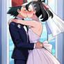 A big wedding kiss