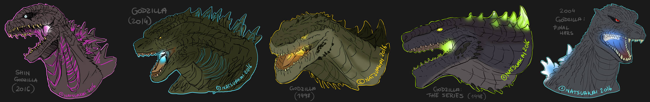 Godzilla doodles by Natsuakai on DeviantArt