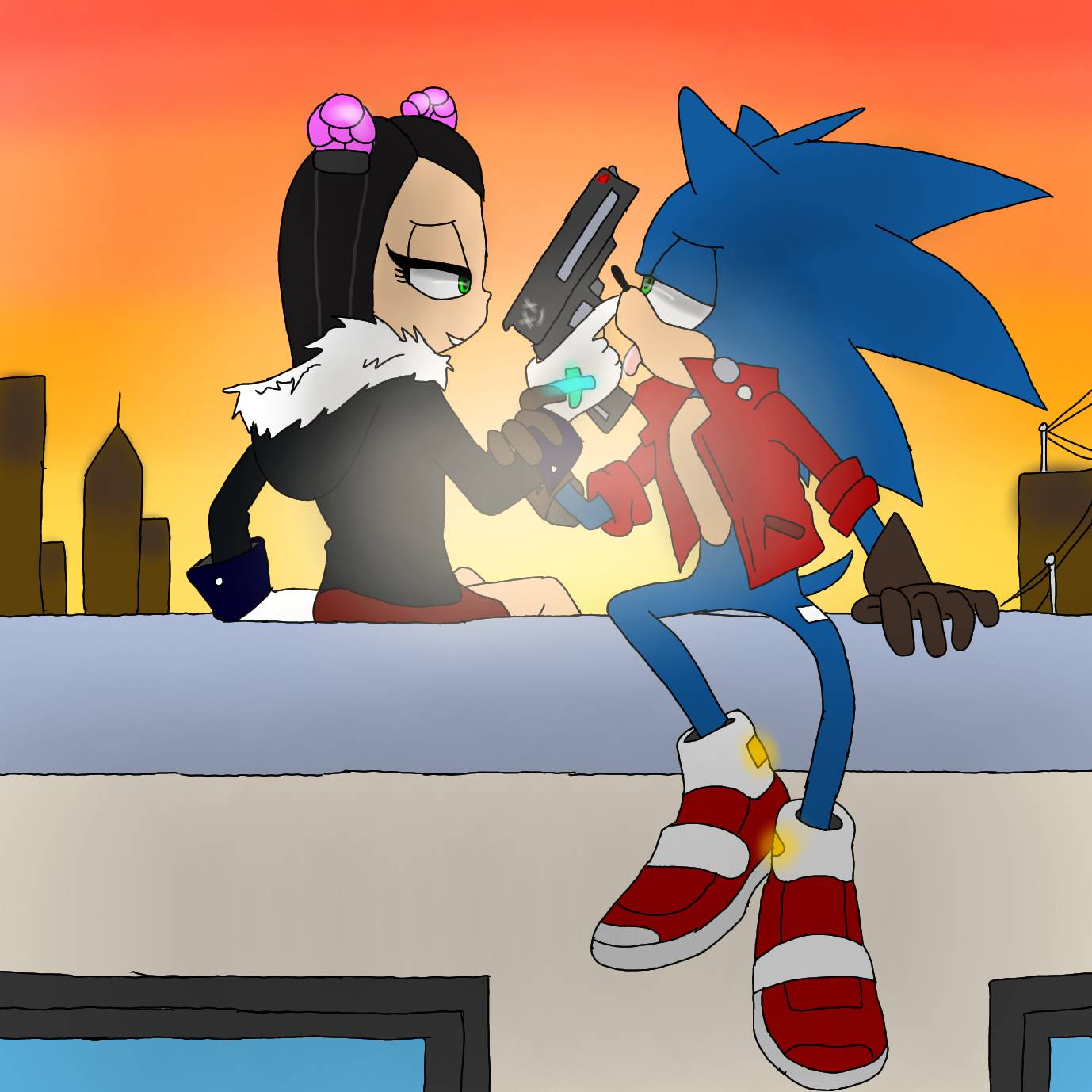 Sonic and Shadow Kiss Amy by LanceFreelanceArtist on DeviantArt