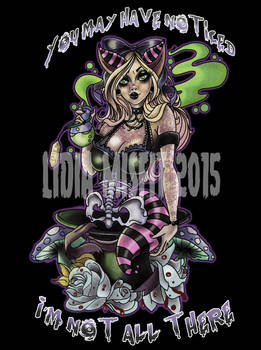 Cheshire Cat alice in the wonderland pin up design