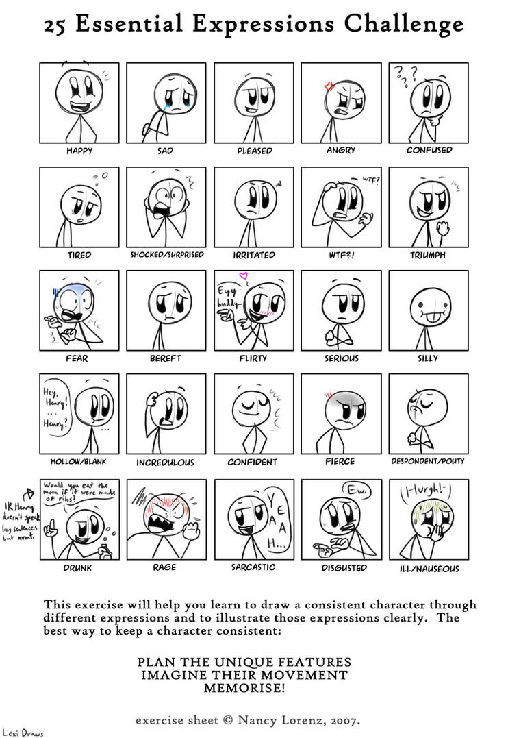 Refrain Stickman Example 25 Expressions with Henry Stickmin by LexiDraws7 on DeviantArt