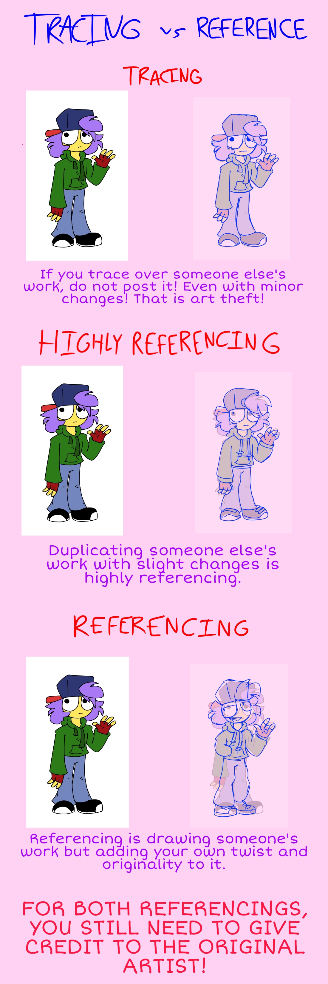 Art tip of the day: Tracing vs Referencing by LexiDraws7 on DeviantArt