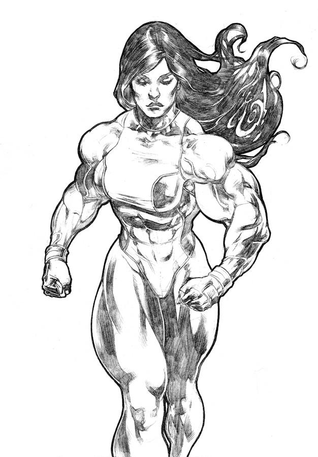 She Hulk Walking by UZOMISTUDIO