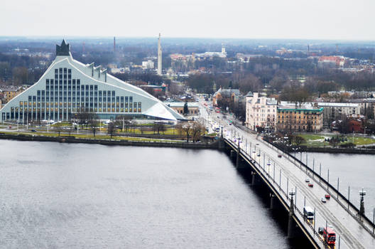 Riga from bird fly view #1 - National library