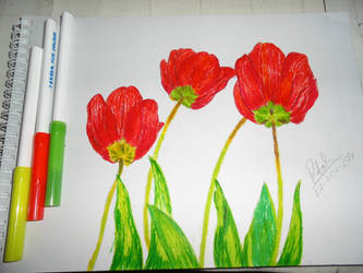 Wanted to Draw Tulips With Markers :D