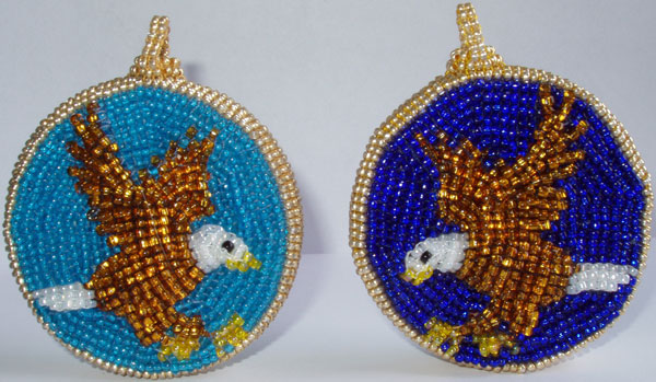 Beaded Eagle Medallions