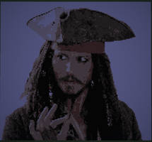 Captain Jack Sparrow 8bit minecraft Dark