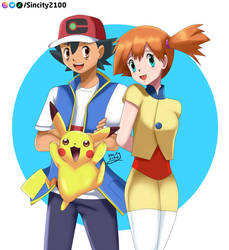 .: Ash , Pikachu and Misty :.