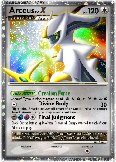 pokemon cards lv x arceus - LV.X (94) - Arceus Body from its previous Level This is Arceus LV.X #011,