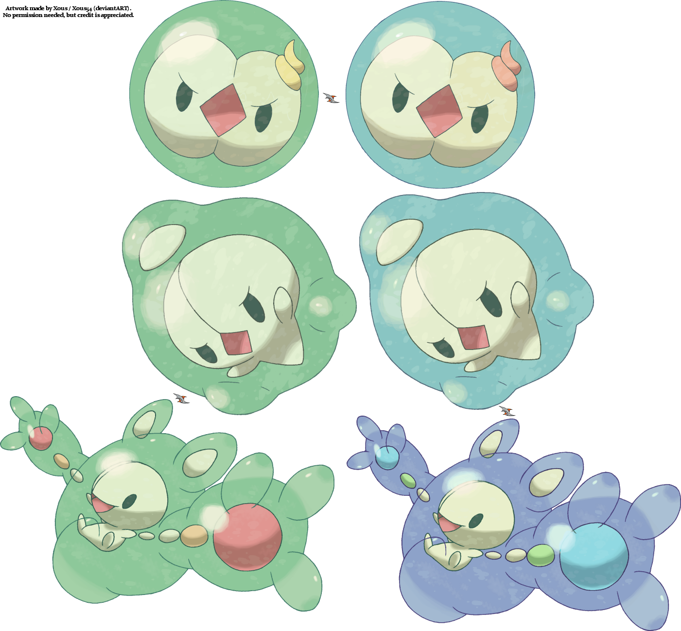 Solosis Duosion Reuniclus by Xous54 on DeviantArt