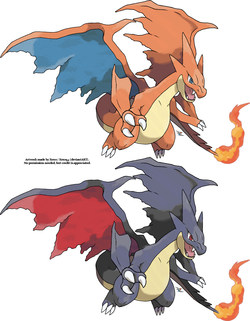 Charizard, Mega Charizard X and Y From Anais by LoveOshawott on DeviantArt