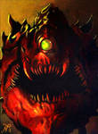 DOOM Cacodemon Painting by Xous54