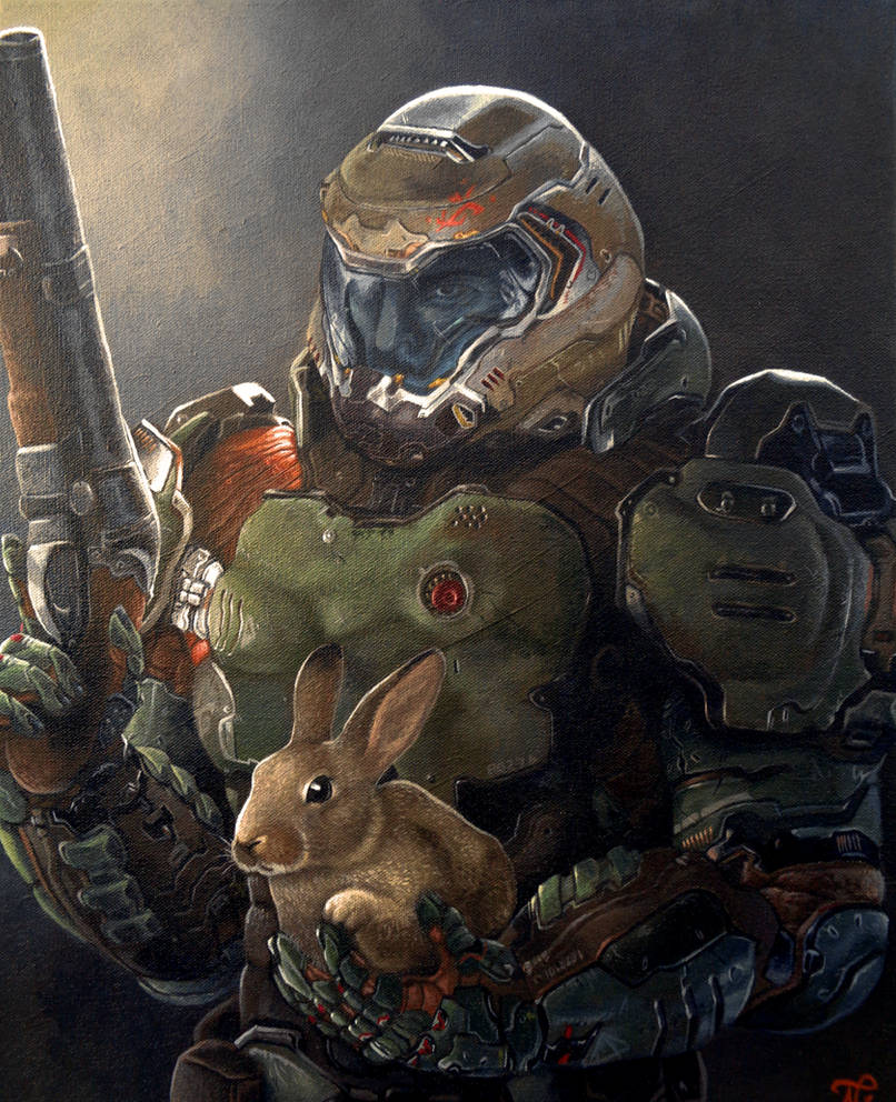 Doom Slayer and Daisy by Xous54
