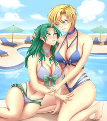 Tenou Haruka and Kaiou Michiru bikini