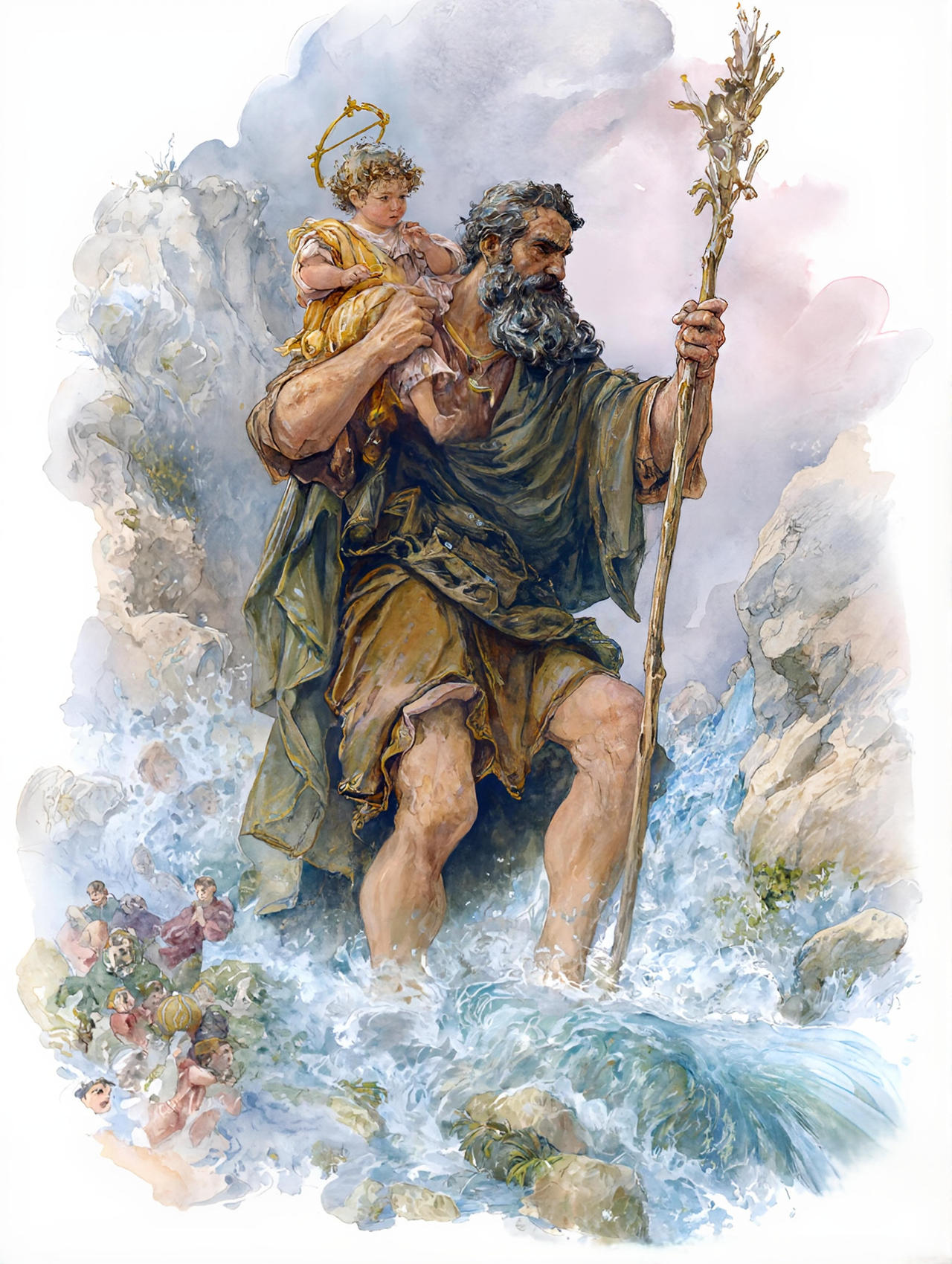 Avatar Razorback St. Christopher - Catholic Saint - Watercolor by RazorbackTravel on ...