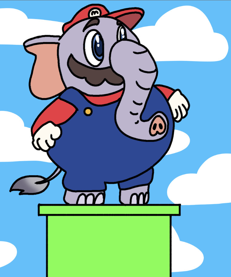 Elefante Rosa Mario ELEPHANT MARIO by TangledMessofDoodles on DeviantArt