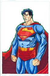 Superman Original Colored Art - For Sale