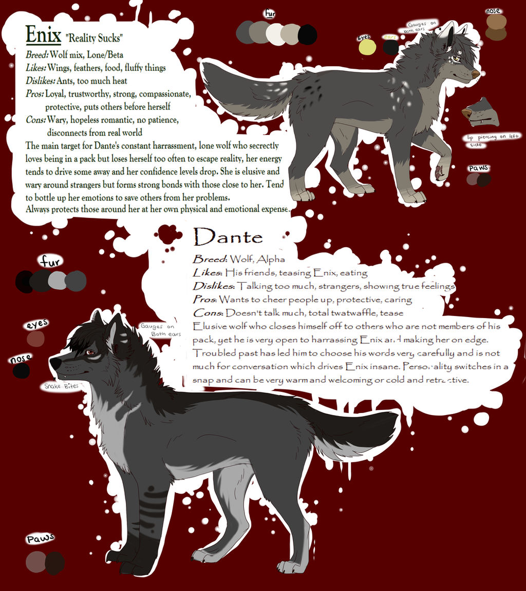 OC's Enix and Dante Reference Sheet by Lost-Wolf-Soul on DeviantArt