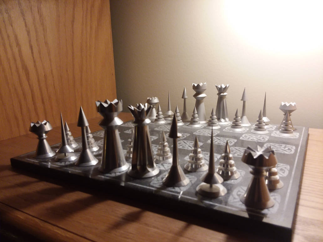 Chess set made on a lathe by knowbody42 on DeviantArt