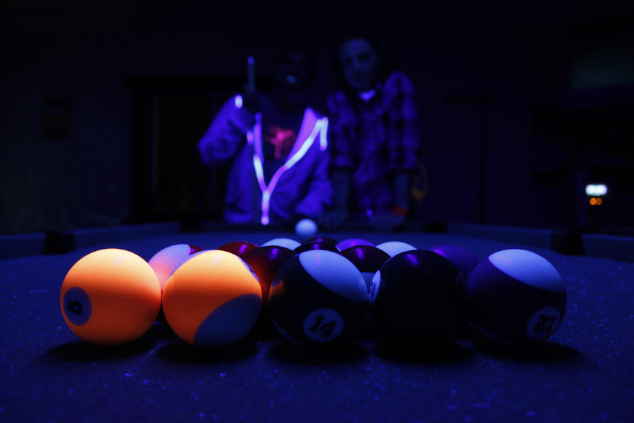 Pool Balls under Blacklight