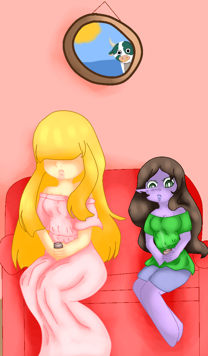 Dount and Alice silently drinking tea