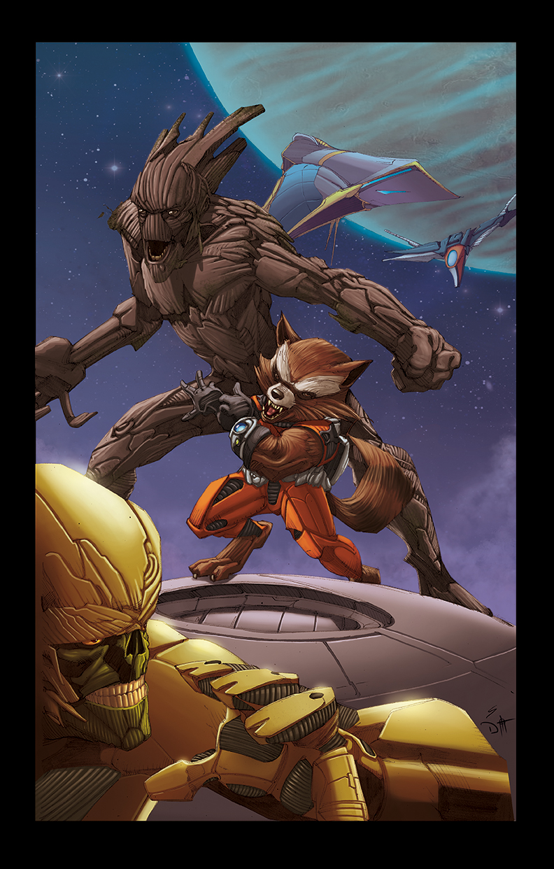 Guardians of the Galaxy,whit color:David ocampo