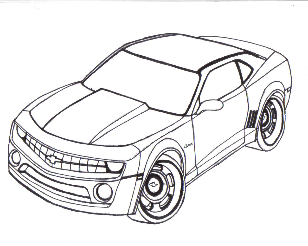 Chevy Camaro Line art