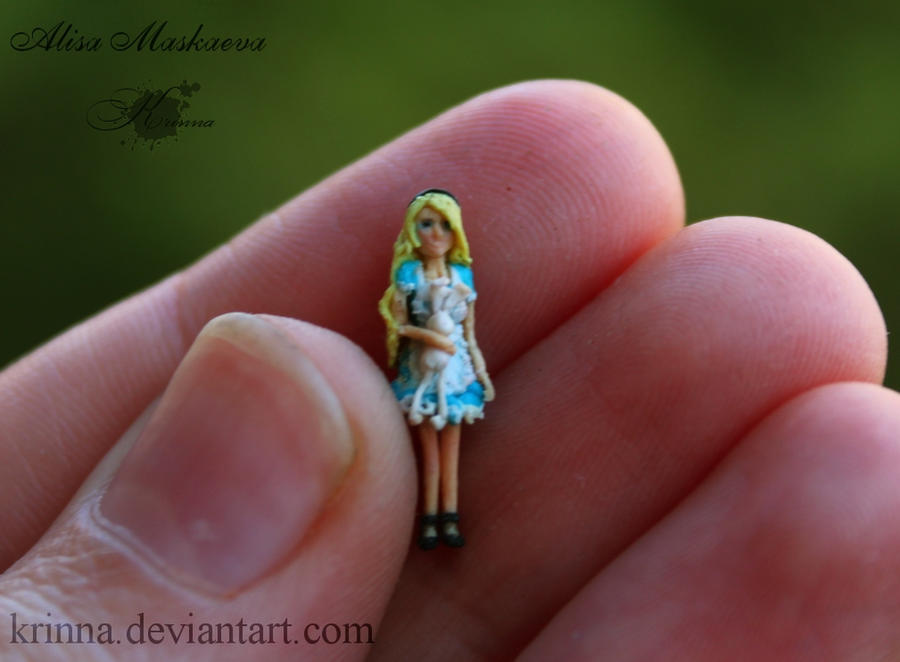 Alice in Wonderland from polymer clay (18 mm) by Krinna
