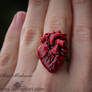 Human Heart ring from polymer clay