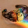 Steampunk butterfly rainbow bracelet handmade